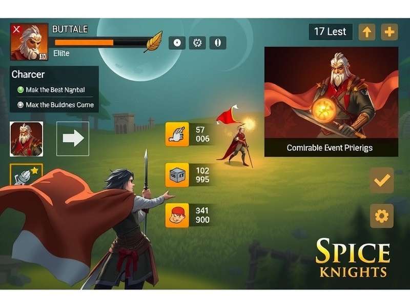 Spice Knights Elite gameplay screenshot showing character customization